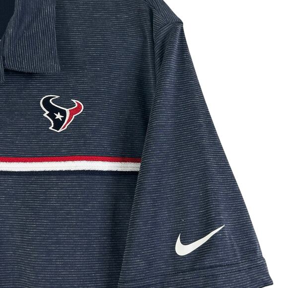 Houston Texans Nike Dri-Fit Polo Shirt in Blue Stripe NFL - Picture 5 of 10